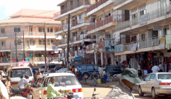 A view of a busy Masaka Town with its newly-erected malls.