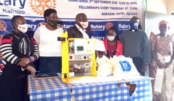 Figure 1 Rotary club of Kalisizo together with the Masaka Diocesan Coordination office received the system