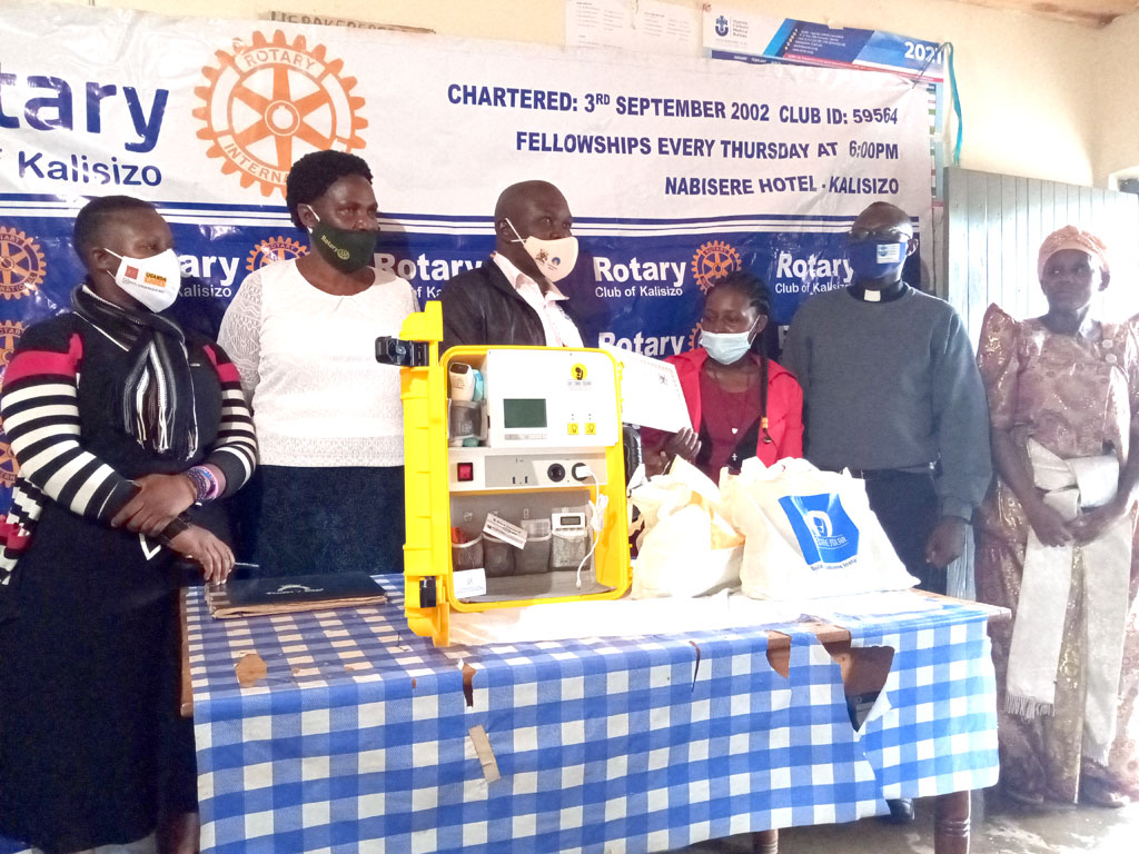 Figure 1 Rotary club of Kalisizo together with the Masaka Diocesan Coordination office received the system